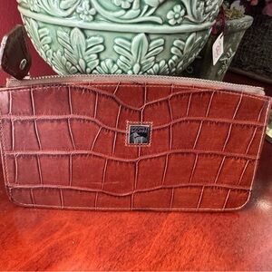 Dooney & Bourke Crocodile Embossed Leather Clutch Wallet